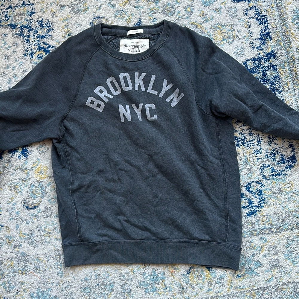 Abercrombie & Fitch Charcoal 'Brooklyn NYC' Crewneck Sweatshirt